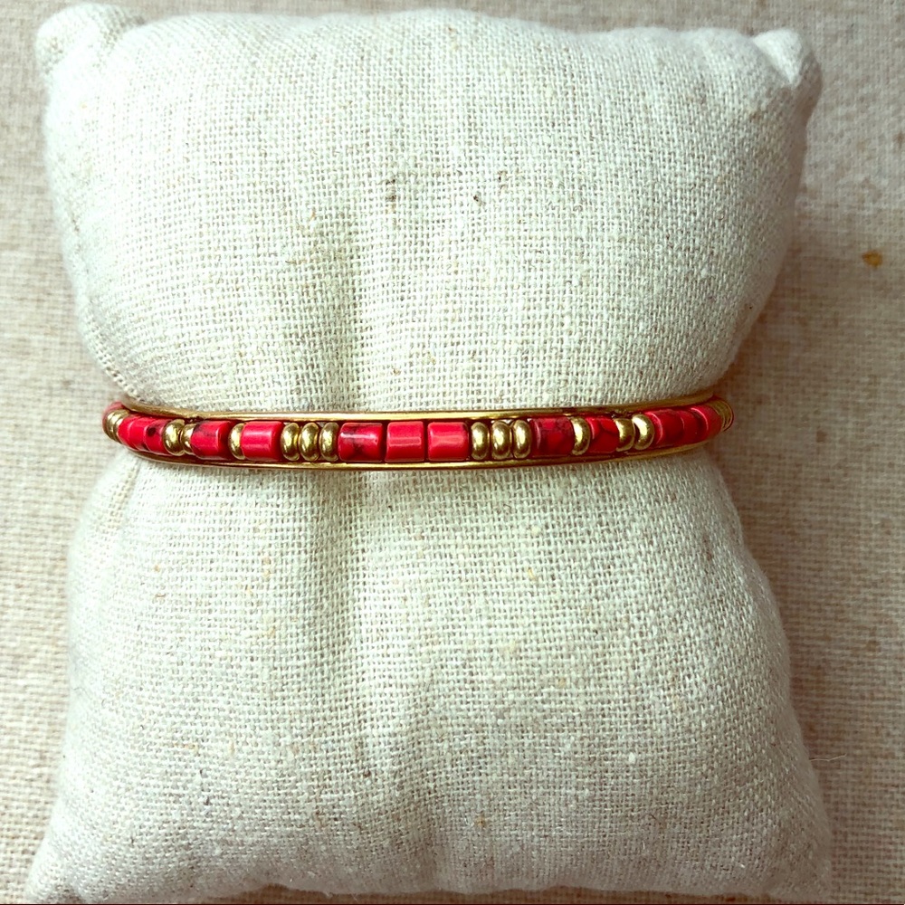 Stella & Dot Bliss Cuff Bracelet-Red/Gold
